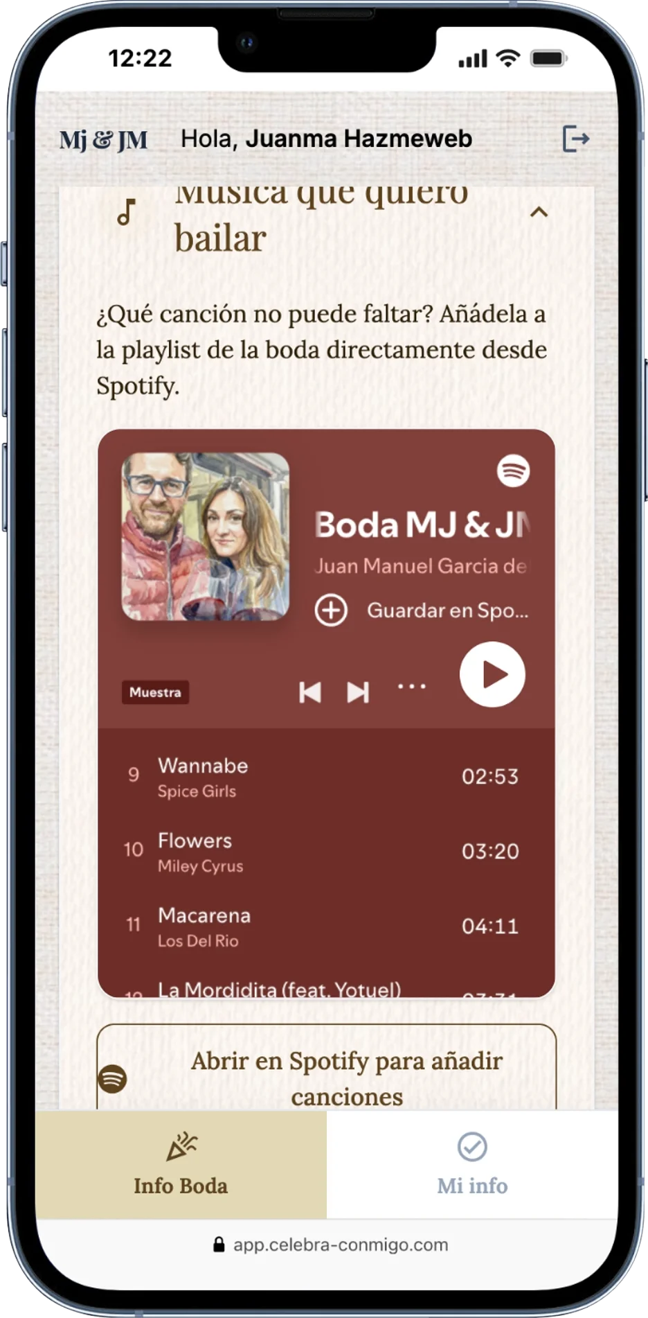 Celebra Conmigo — Guests' favourite songs
