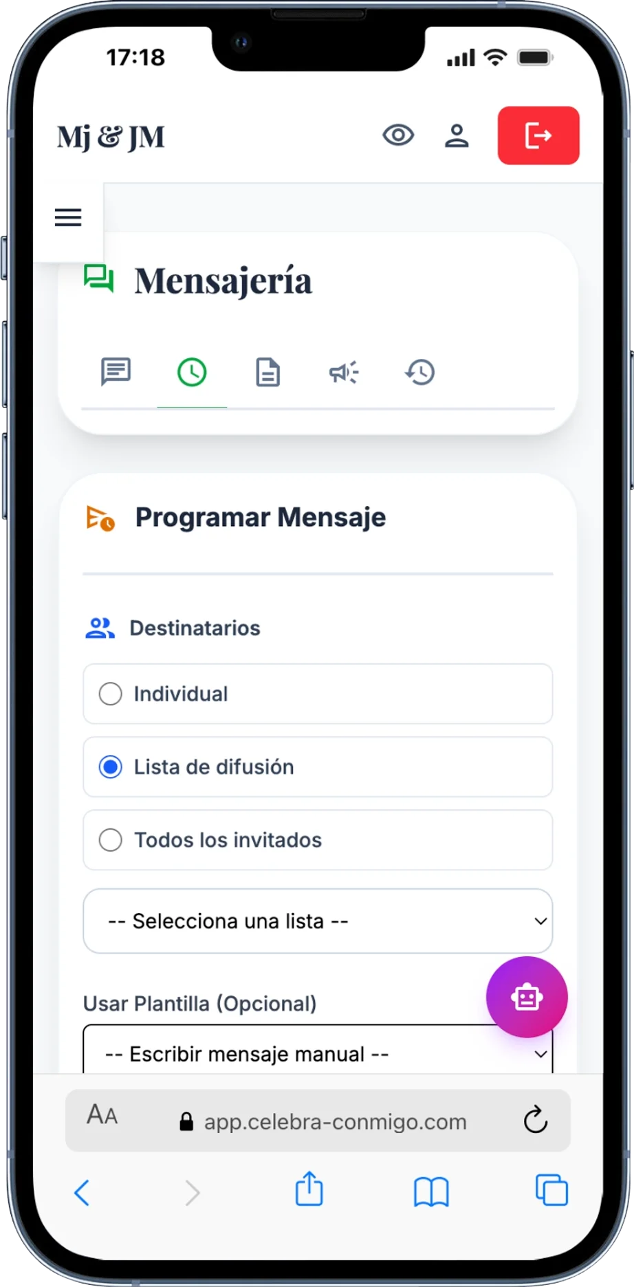 Celebra Conmigo — Reminder scheduling
