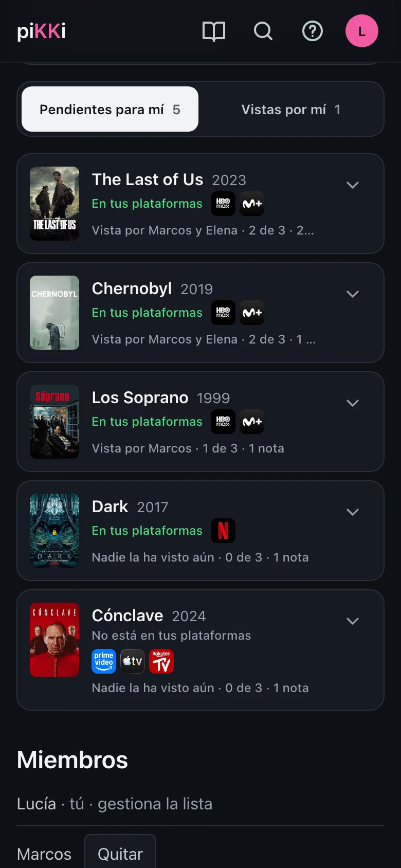piKKi — Listas compartidas