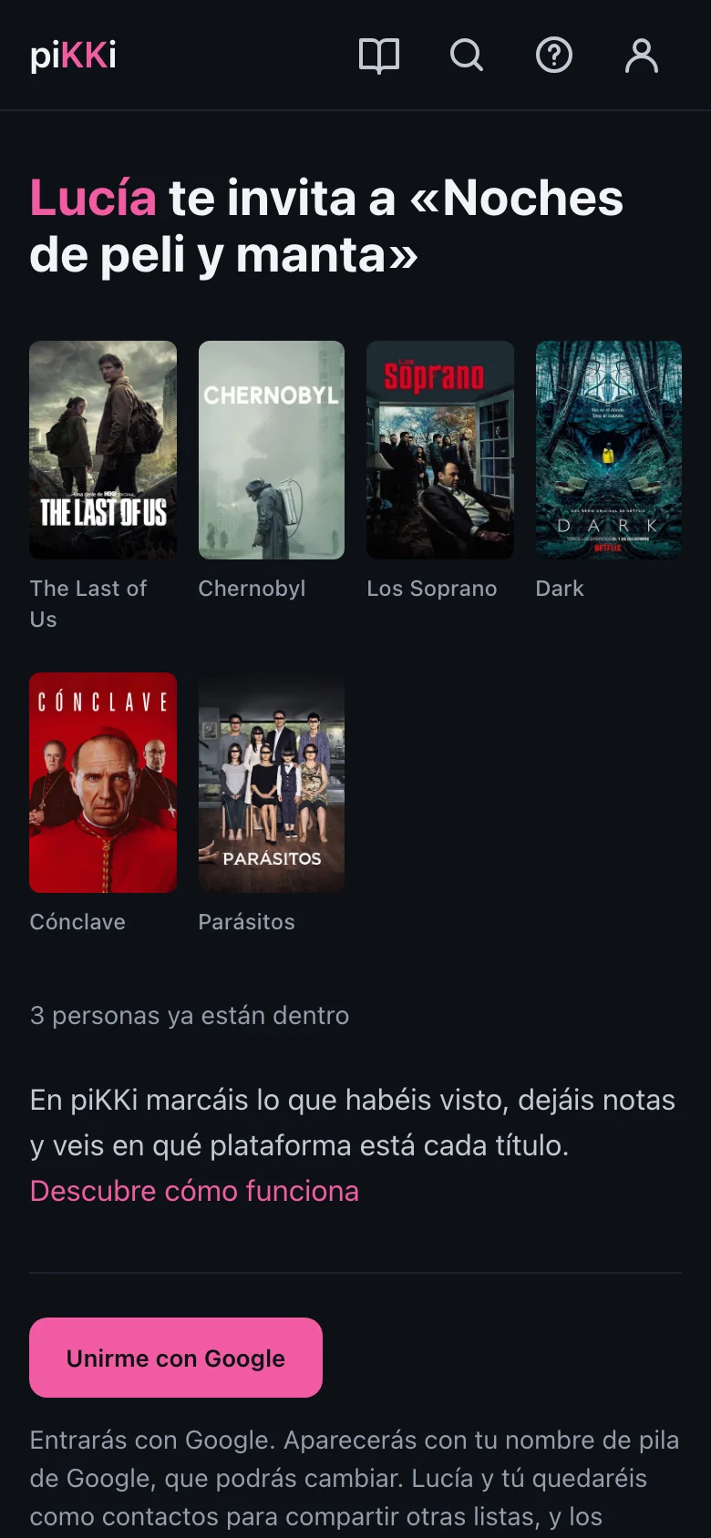 piKKi — Unirse con un enlace